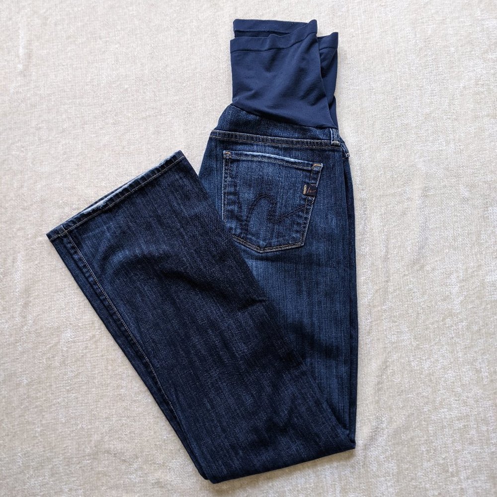 Citizens of Humanity Pea in the Pod Dark Wash Denim Bootcut Maternity Jeans - 29 - Picture 6 of 12